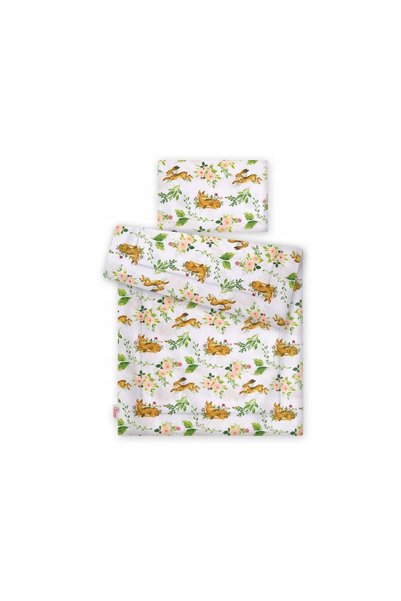 Bobono Set de lenjerie de pat pentru copii cu umplutură 135x100 cm - în pădure