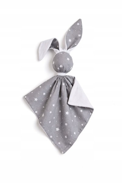Bobono Iepure de pluș DOUDOU, cu două fețe, din bumbac și minky - Mini stele ...