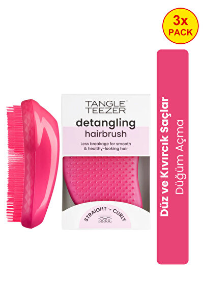 Tangle Teezer Συσκευασία 3 τεμαχίων: Η Αυθεντική Ροζ Βούρτσα Μαλλιών Fizz
