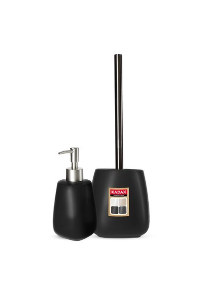 KADAX SET DE BAIE CU DOZATOR DE SĂPUN NEGRU