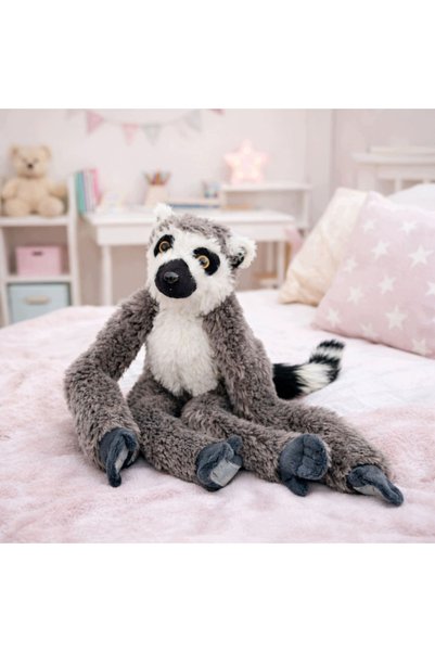 LeanToys Jucărie de pluș cu amprente de lăbuțe și Velcro pentru agățat