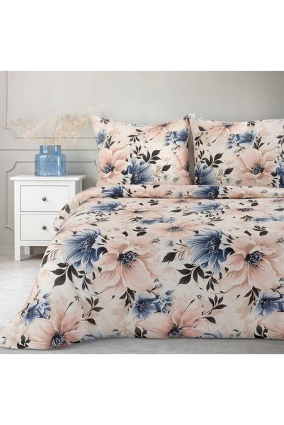 Eurofirany Lenjerie de pat din satin 220x200 Flori