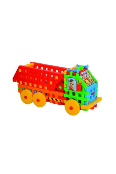 baczek Jucărie educativă mașinuță cu bule, cu blocuri de construcție