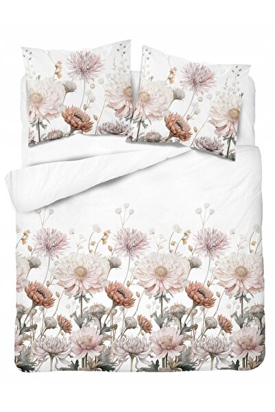Detexpol Lenjerie de pat din satin 160x200 Flori Multicolore Primăvară