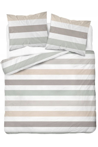 Detexpol Lenjerie de pat din satin 220x200 Dungi pastelate multicolore