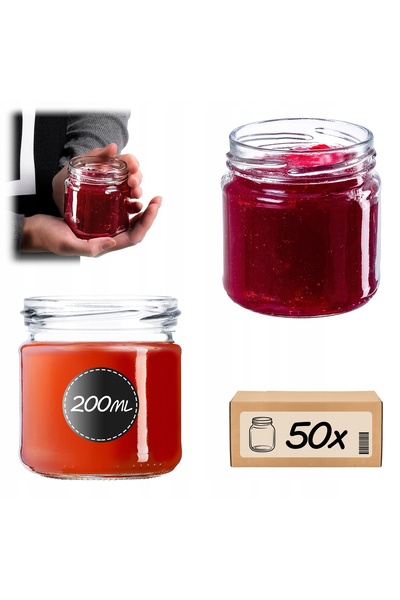 KADAX Borcane de sticlă 200 ml, pentru conserve, miere, gem, 0,2 l, 50 bucăți...