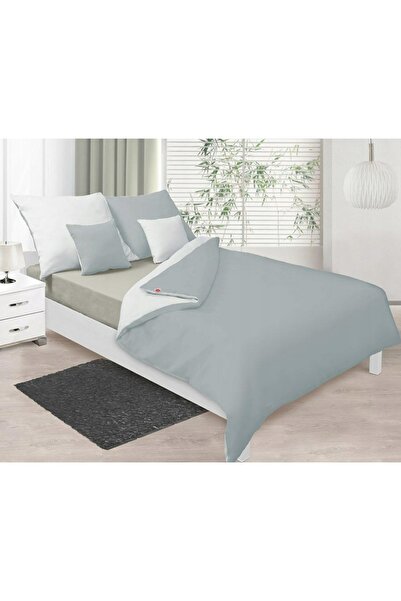 Matex Lenjerie de pat din satin 220x200 cu două fețe, nuanțe de frasin
