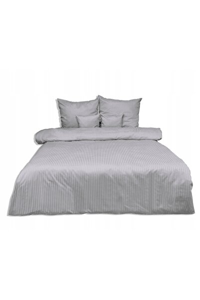 Matex Cearșaf de pat Adamaschek 220x200 cu dungă de 1 cm gri deschis