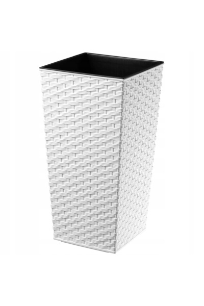 KADAX Jardinieră 29x57cm cu inserție din ratan alb