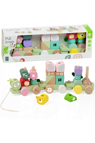 Classic World Montessori Trenuleț Omida Puzzle din Lemn Lumea Clasică