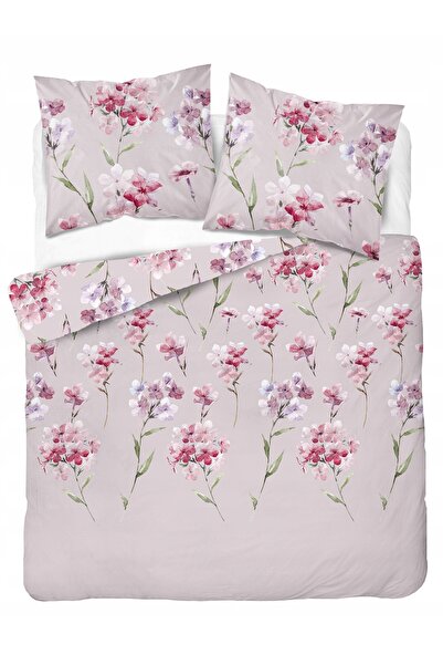 Detexpol Lenjerie de pat din flanelă 220x200 Flori colorate pe fundal bej