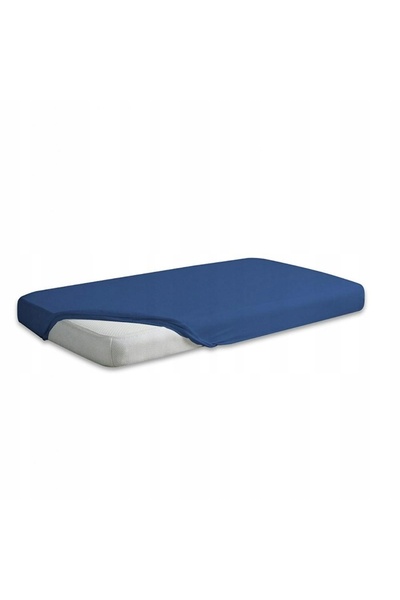 Matex Cearșaf de pat din satin cu elastic AUR 150/160x190/200x25 Albastru marin