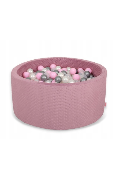 Bobono Piscină gonflabilă minky, înălțime 40 cm, cu 200 de mingi - roz retro