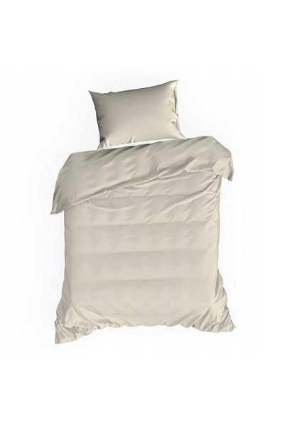 Eurofirany Lenjerie de pat din bumbac satinat 140 x 200 Culoare uni 2 piese N...