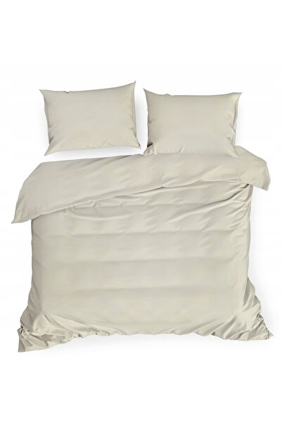 Eurofirany Lenjerie de pat din bumbac satinat 160 x 200 Culoare uni 3 piese N...