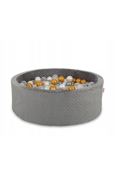Bobono Piscină gonflabilă minky, înălțime 30 cm, cu 300 de mingi gri închis