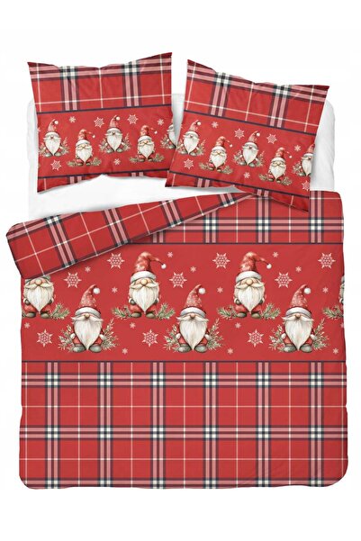 Detexpol Lenjerie de pat din flanelă 220x200 Crăciun Skrzaty Roșu