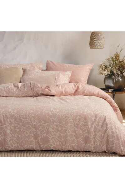 Nef Nef Homeware Nef-Nef Homeware Issual Ροζ Φανελένιο Βαμβακερό Σετ Διπλής Π...