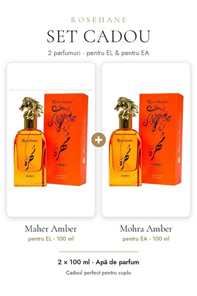 rosehane Set cadou Rose Hane Maher Amber & Mohra Amber – Pentru El & Ea, 2 × ...