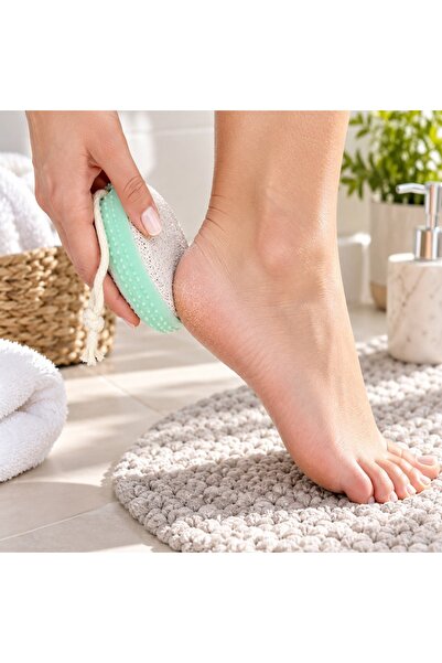 DD SHOP Piatra Ponce cu Doua Fete & Maner din Silicon Verde Menta 9,5x5,5x3cm