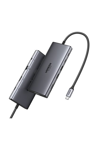 Ugreen محطة إرساء USB-C متعددة الوظائف 11 في 1، تدعم HDMI وVGA وGigabit Ether...