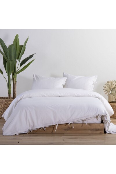 Nef Nef Homeware Nef-Nef Βαμβακερό-Λινό Παπλωματοθήκη, Εκρού, Υπέρδιπλο, 260 ...