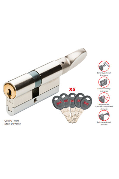Kale Kilit 164 Cecm Mandallı Topuzlu (40 10 40) 90 Mm Kilit Göbeği-nikel (ÖZEL ÖLÇÜ) - PH
