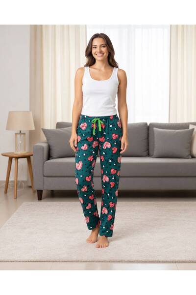 FOR MYSELF Women's Micro Suede Winter Elastic Comfortable Pajama Bottoms