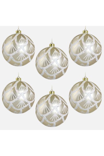 DD SHOP Globuri 6buc sampanii mat 10cm - Decoratiuni Bej-Sampanii, Craciun