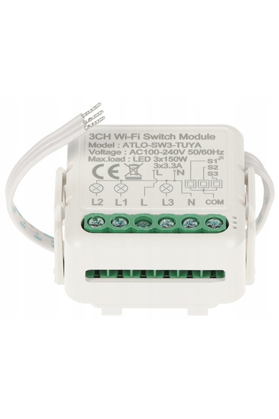 Delta Controler inteligent triplu pentru lumini LED ATLO-SW3-TUYA Wi-Fi, Tuya S
