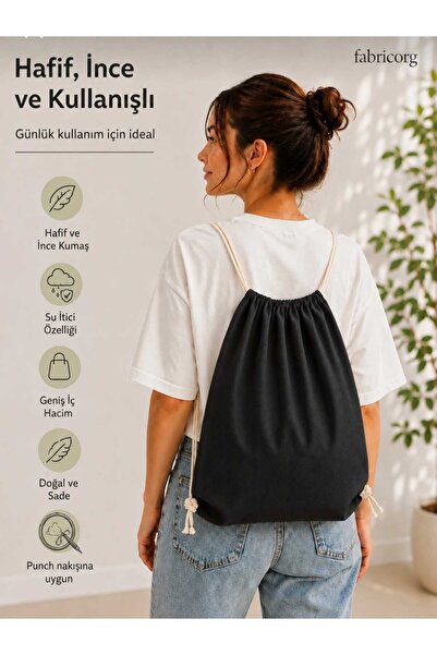 fabricorg Duck Cloth Drawstring Backpack Suitable for Punch Embroidery (50X40...