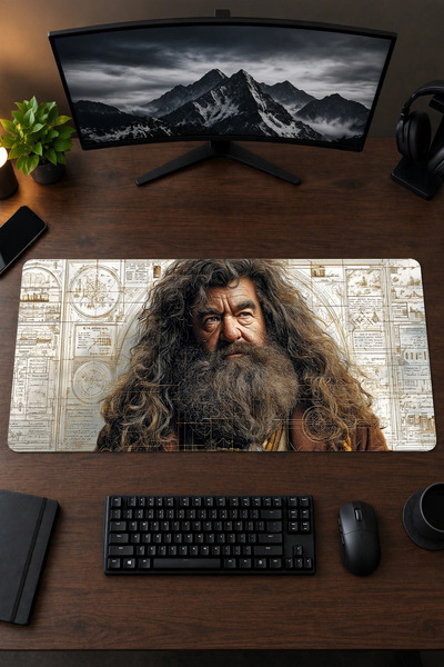 Rubeus Hagrid Harry Potter 40x90 Gaming Oyuncu Mouse Pad Kaymaz Kauçuk Taban Büyük Boy Klavye Fare Altlığı Mousepad