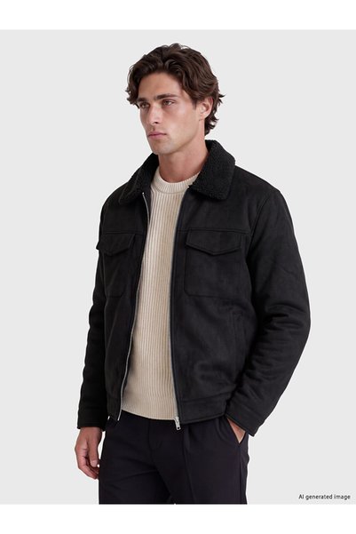 LC Waikiki Timeless Clothing & Timeless Choices Standard Fit Fur Collar Suede...