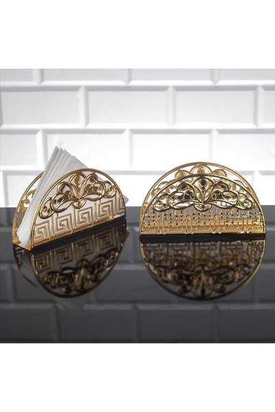 FAIR HOME Metal Napkin Holder Decorative Table Top Gold