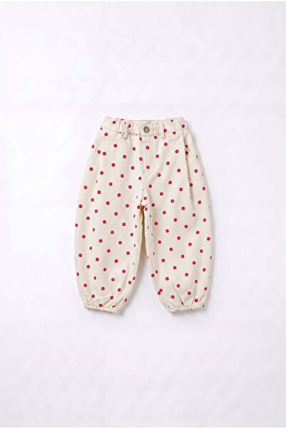 Magu Pantaloni balon ecru cu buline
