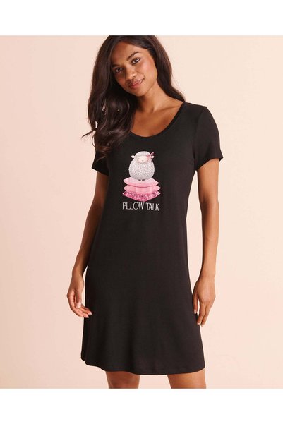La Vie en Rose Sheep Print Soft Jersey Short Sleeve Sleepshirt