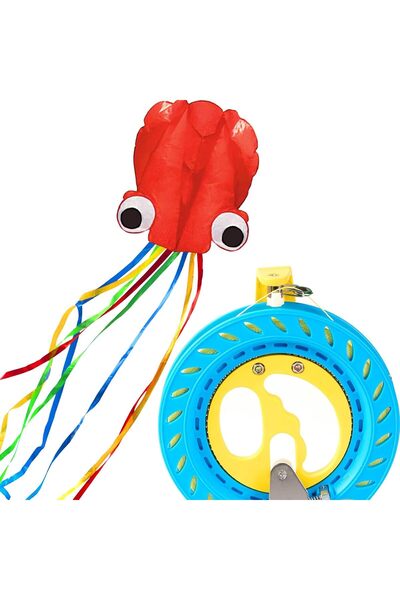 GENERAL Kite, Octopus Kite, 16.4 ft (4 m) + Line Spool Set, For Kite Flying, ...
