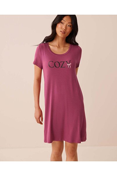 La Vie en Rose Cozy Print Soft Jersey Short Sleeve Sleepshirt