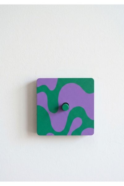 GRAUHAUS Retro Wavy Pattern Decorative Switch Socket Frame - Green Purple Sin...