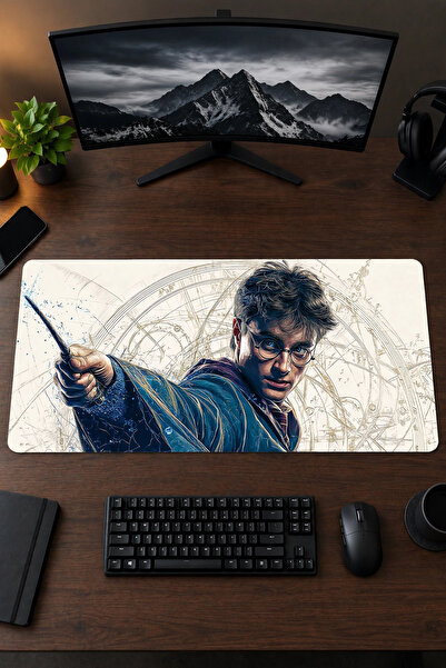Harry Potter 40x90 Gaming Oyuncu Mouse Pad Kaymaz Kauçuk Taban Büyük Boy Klavye Fare Altlığı Mousepad