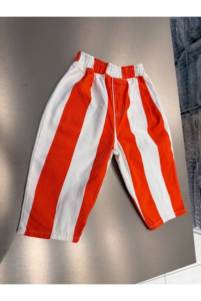 La ciel Paris Children's Pants Orange Striped Balloon Jeans