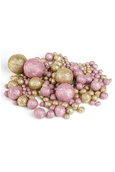 OEM Globuri din Spuma Roz Bej cu Glitter Decorative de Craciun - 60g