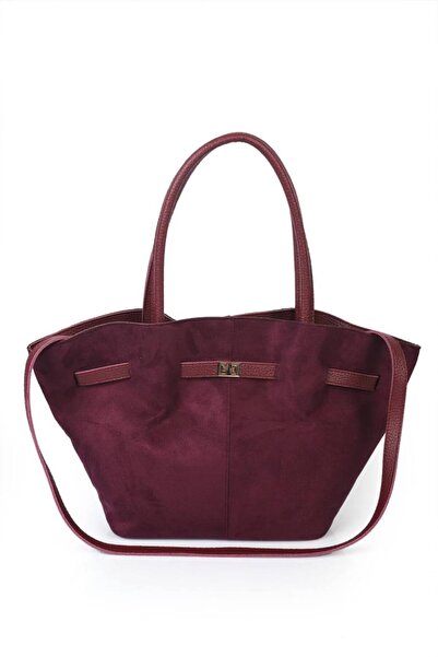 H&D COLLECTİON Women's Leo Model Nubuck Suede Hand and Shoulder Bag