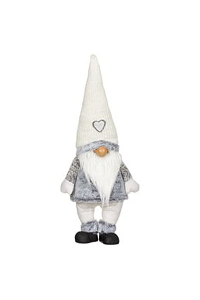 OEM Decorative Figurine Christmas Gnome with Gray Fur and White Hat 70cm