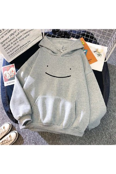 bellanova Unisex Gray Relaxed Fit Hooded Kangaroo Pocket Thick Sweatshirt