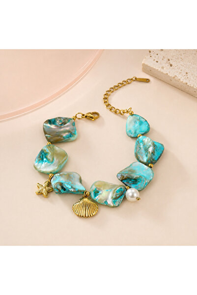 BLOOMY Aqua Tide Seashell Bracelet