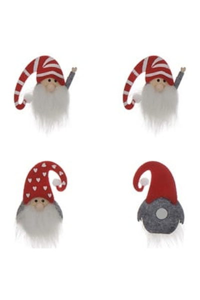 OEM Decorative Felt Christmas Stickers Gnome Little Red Riding Hood - 4pcs