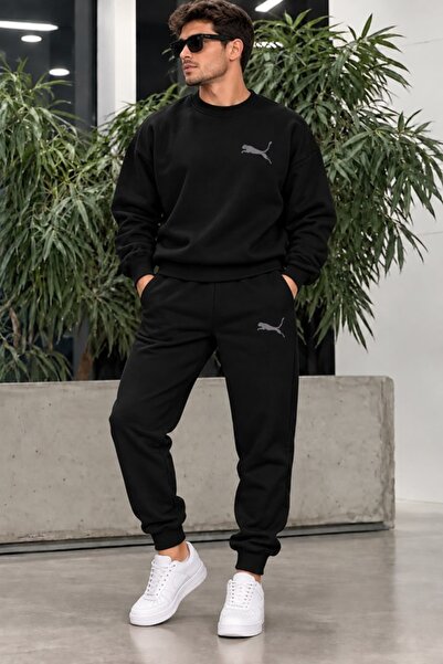 FAEL LİFE Smoked Panter Unisex Printed Sweatshirt and Sweatpants Oversize Pre...