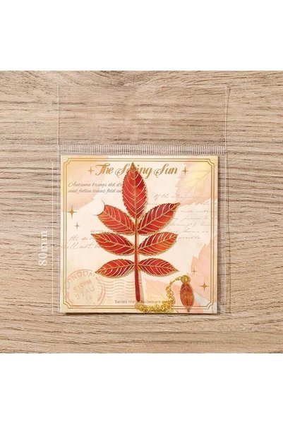 Terreamour Vintage Autumn Leaf Shaped Metal Bookmark, Elegant Enamel Alloy Bo...