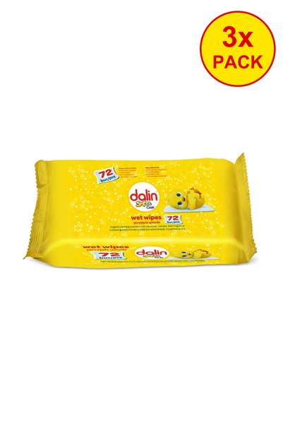 Dalin Pachet 3x șervețele umede Soft&Clean, 72 bucăți